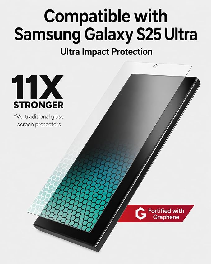 ZAGG Glass XTR4 Screen Protector for Samsung Galaxy S25 Ultra - 11X Stronger Tempered Glass Scratch Protection Blue Light Filtering Anti-Reflective Easy to Install InvisibleShield - Clear