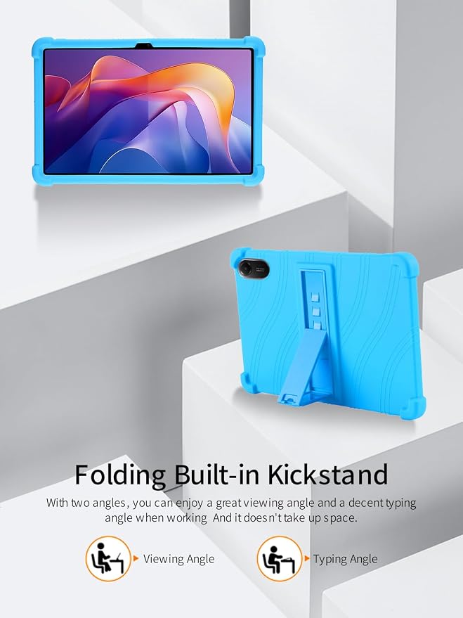 for Xiaomi Redmi Pad 2 Tablet 11 inch Tablet CaseBOVUGAC Soft Silicone Adjustable Stand Shockproof Kids Friendly for Redmi Pad 2 11 Tablet(Black)