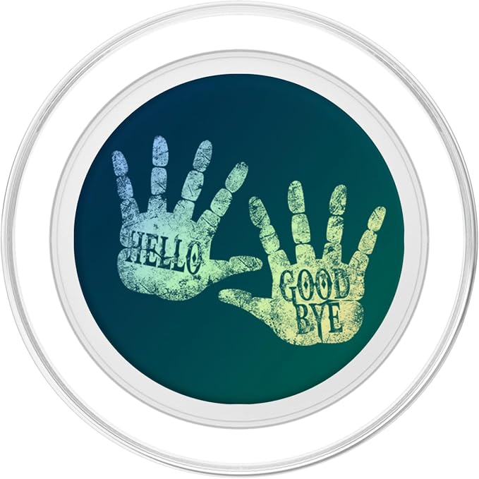 HELLO and GOODBYE Academy DAILY GREETINGS Humor Vintage Art PopSockets Adhesive PopGrip