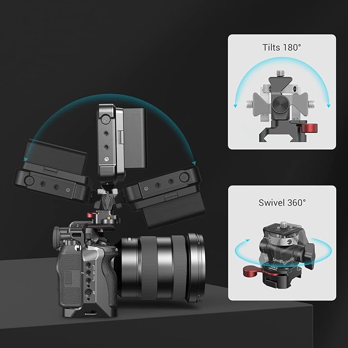 SMALLRIG Field Monitor Mount with NATO Clamp, Camera Monitor Holder for 5” and 7” Monitor, Swivel and Tilt Adjustable - 2906B