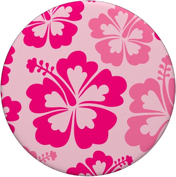 Hibiscus Flower Beach Hawaiian Exotic Floral Surf Vibe Pink PopSockets Adhesive PopGrip
