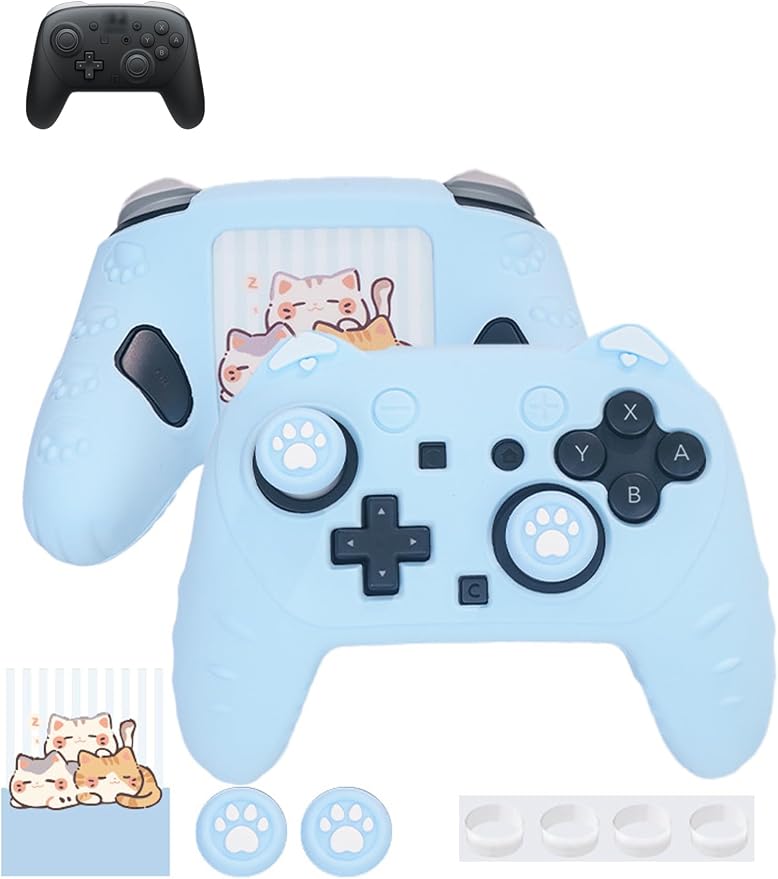 Case for Nintendo Switch 2 Pro ControllerUYRUREL Premium Sillence MaterialShock-Absorbing and Anti Drop Protection Soft Shellwith Stickers and Thumb GripsBlack.