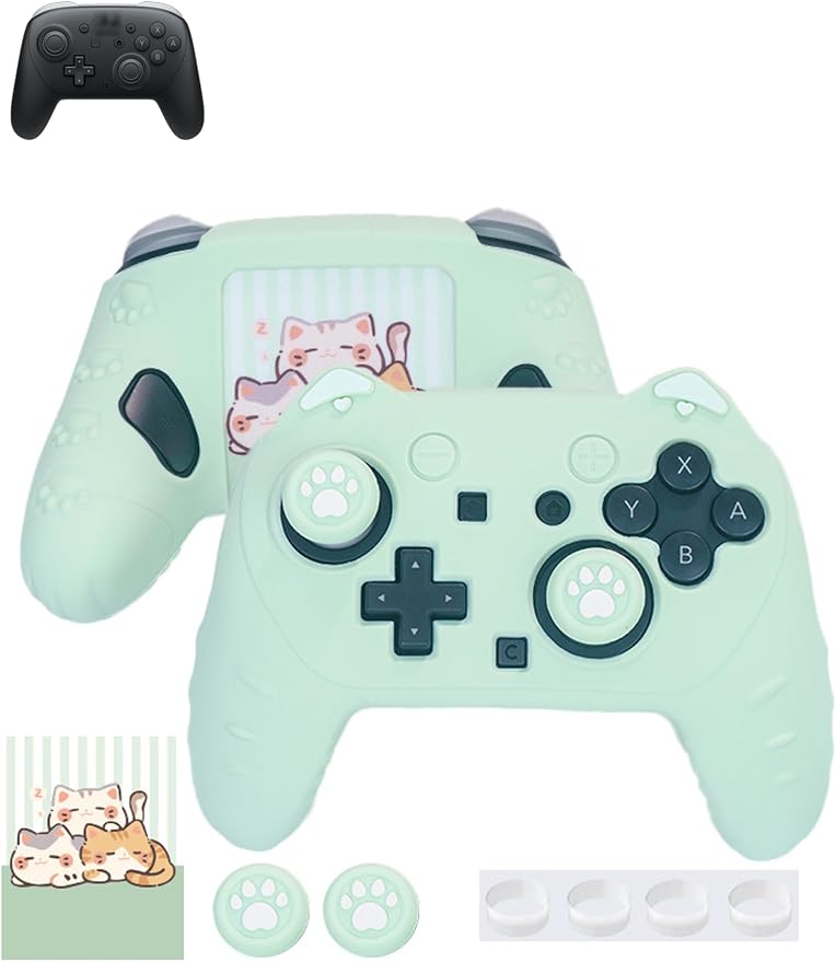 Case for Nintendo Switch 2 Pro ControllerUYRUREL Premium Sillence MaterialShock-Absorbing and Anti Drop Protection Soft Shellwith Stickers and Thumb GripsBlack.