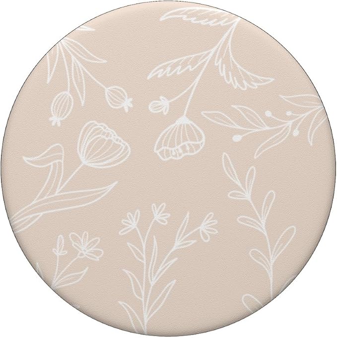 Vanilla/Cream/Beige Boho Leaves Leaf Flowers Flower PopSockets Adhesive PopGrip
