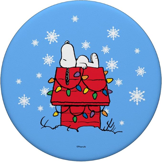 Peanuts Holiday Snoopy Dog House Lights PopSockets Adhesive PopGrip