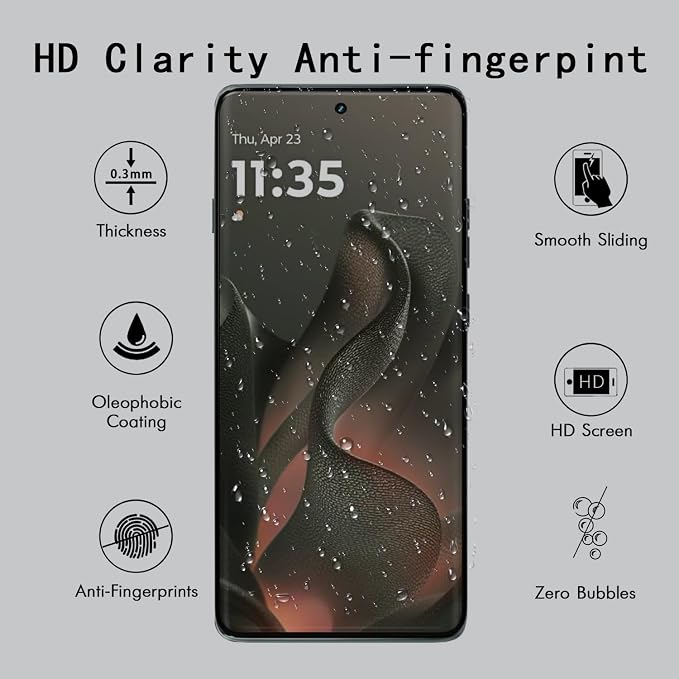 [4 Pack] Tempered Glass Screen Protector for Motorola Moto edge 2025 | Tempered Glass Scratch Resistant Easy-Install Bubble Free Anti-Fingerprint