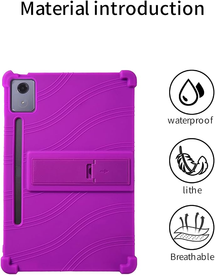 for Lenovo Idea Tab Pro 12.7 inch Tablet CaseBOVUGAC Soft Silicone Adjustable Stand Shockproof Kids Friendly for Lenovo Idea Tab Pro Tablet(Black)