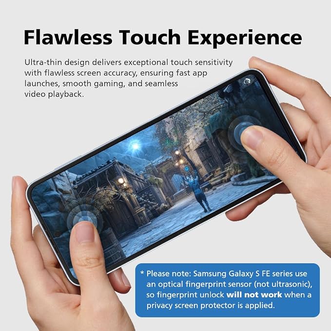 Anti Glare Matte Privacy Screen Protector for Samsung Galaxy S23 FE Anti Spy PET Flexible Film Anti Fingerprint Highly Responsive Touch Bubble-Free Easy Installation with Alignment Jig * Reminder:
