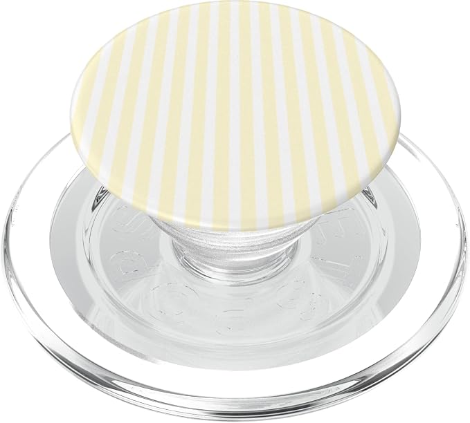 Butter Yellow and White Stripes Vertical Lines Minimalist PopSockets PopWallet for MagSafe