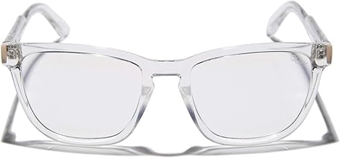 Quay - Blue Light Glasses for Men & Women, Square Frame, Eyewear for Screentime Protection (Hardwire, Clear/Clear Blue Light Lens)