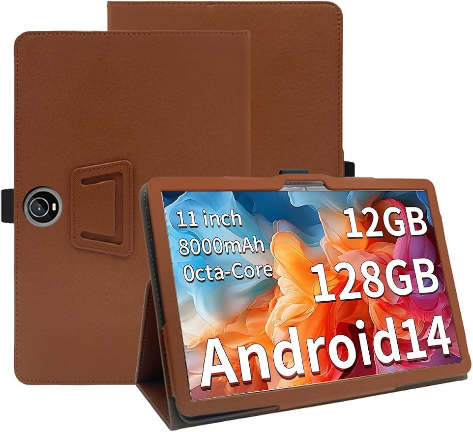 Case for WXUNJA PTB/COLORROOM C5/JIKOCXN C5 Tablet 11 InchPremium Leather Business Folio Stand Cover with Hand Strap for TabletBlack.