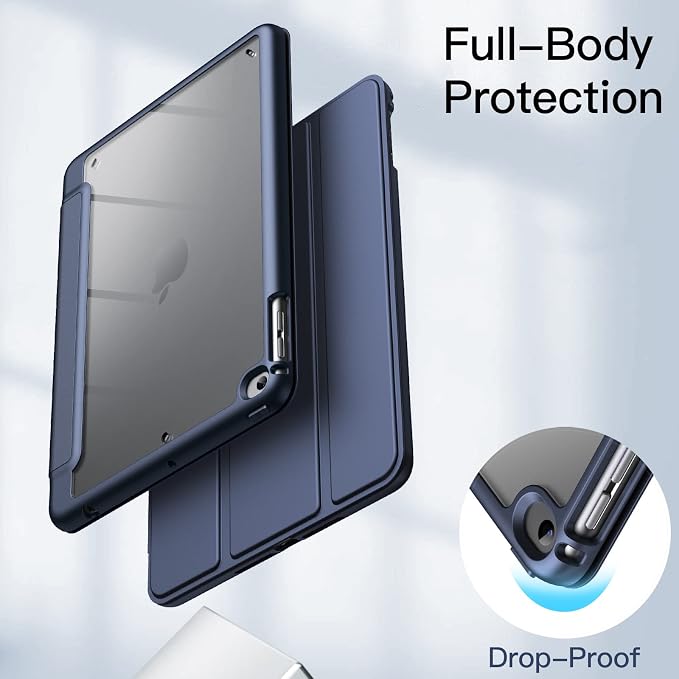 JETech Case for iPad mini 5/4 (7.9-Inch 2019/2015 Model) with Pencil Holder Clear Transparent Back Shell Slim Stand Shockproof Tablet Cover Auto Wake/Sleep (Black)