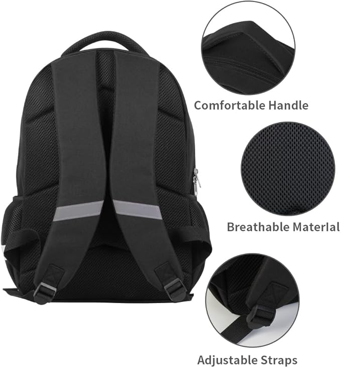 Kids Backpack Lightweight Durable Medium Teens Kids Backpack for School Boys and Girls Bookbag with Adjustable Shoulder Straps & Padded Back 17 Inch School bags with 3D Reflective Football Cartoon
