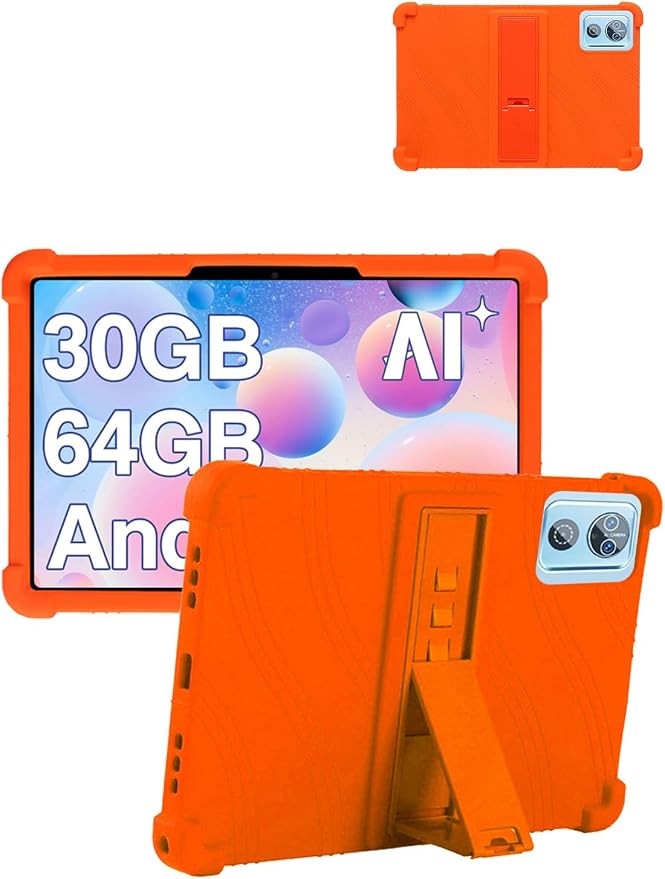 for DEERTiME E15 10 inch Android 15 Tablets Protective caseShockproof Lightweight Silicone Protective Cover with StandChild-Friendly ProtectionEasy to Clean DesignBlack
