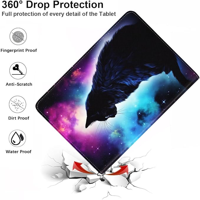 Case for Samsung Galaxy Tab S10 Lite/ S10 FE/ S9 FE 5G 10.9 Inch/ S9 11 Inch - Slim PU Leather Folding Stand Folio Cover with Auto Sleep/Wake - African American Girl