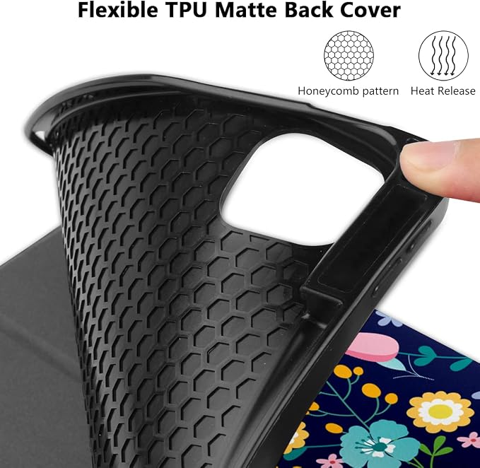 Case for iPad Pro 12.9 inch 6th Generation 2022 Built-in Pencil Holder + Trifold Stand + Auto Wake/Sleep + Protective Cover for iPad Pro 12.9 5th/4th/3rd Gen- Bear