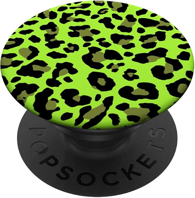 Leopard Print Stylish Cheetah Pattern Summer Cool Lime Green PopSockets Adhesive PopGrip