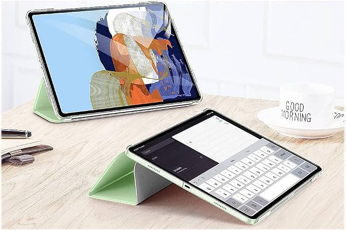 SaharaCase ESR Folio Case for Apple iPad Pro 11 (3rd Generation 2021 &amp 4th Generation 2022) [Shockproof Bumper] Rugged Protection Antislip Grip Leather Kickstand (Blue)