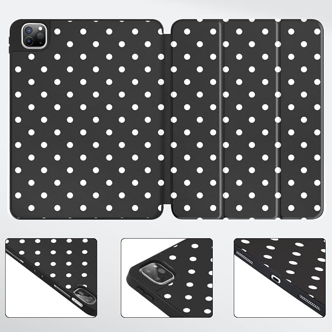 Tuiklol for iPad Pro 11 Inch 4th / 3rd / 2nd / 1st Gen Case 2022 2021 2020 | 2018 Build-in Pencil Holder with Stand TPU Back Cover &amp Trifold Stand &amp Auto Wake/Sleep Tablet Case Black Cat