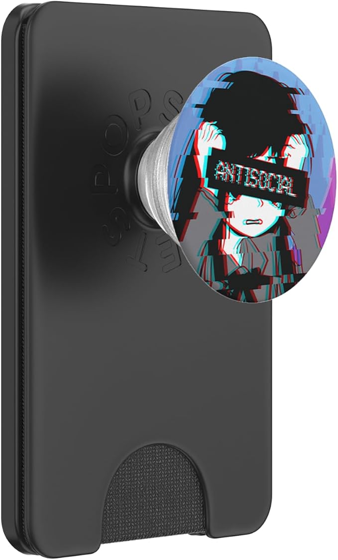 Antisocial Sad Anime Girl Japanese Vaporwave Aesthetic PopSockets Adhesive PopGrip