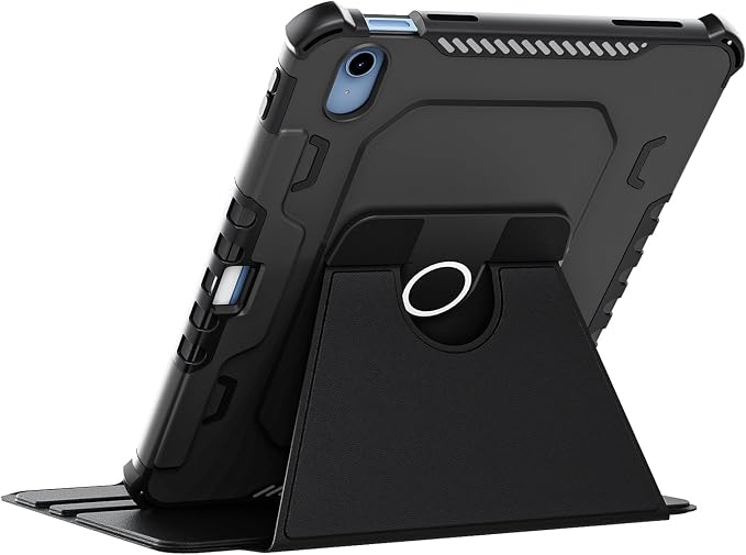 Kids Case for iPad Pro 11 M5/M4 &amp iPad Air 11 (2026/2025/2024) Shockproof Case with Pencil Holder Techcircle Light EVA Foam Handle Stand Bumper Protective Child Friendly Drop Proof Cover Black