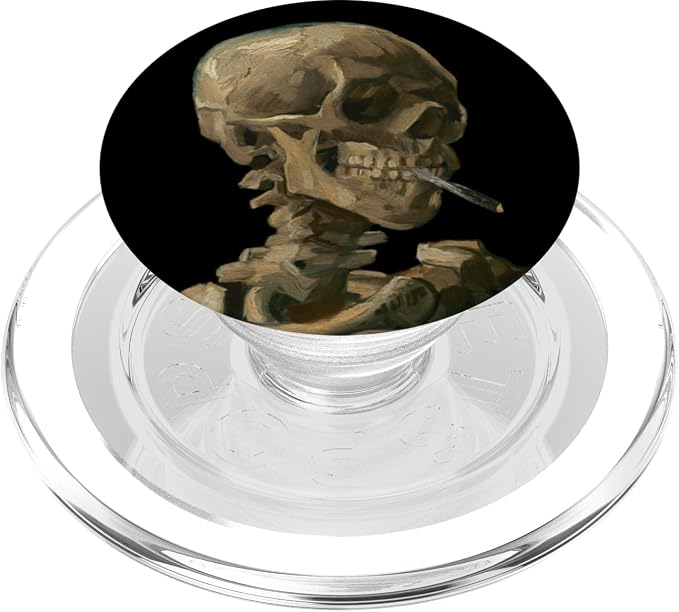 Vintage Van Gogh Skull-Van Gogh Head of A Skeleton Halloween PopSockets Adhesive PopGrip