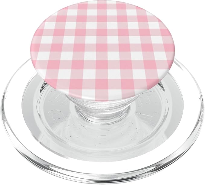 Pastel Pink Gingham Squares Classic Plaid Pattern Trendy PopSockets PopWallet for MagSafe
