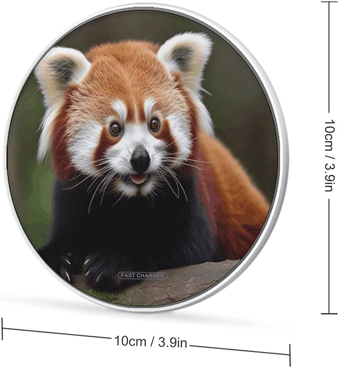 Animal Red Panda Wireless Charger Fast Charging Pad | Anti-Slip Qi Certified Wireless Charging Pad for All Phones with Wireless Charging Function for Home Office Travel