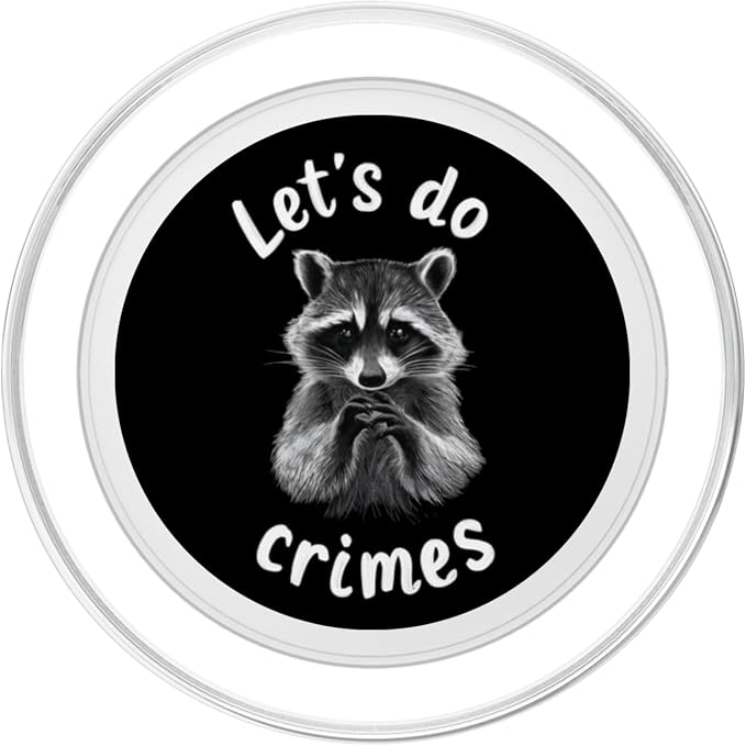 Funny Inappropriate Trashy Panda Cringy Racoon Do Crimes PopSockets PopGrip for MagSafe