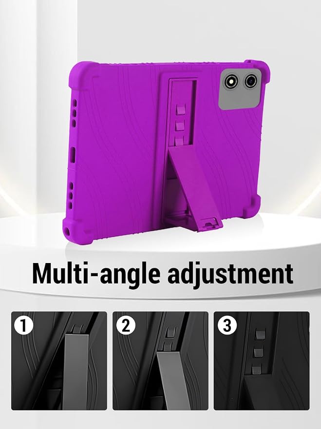 for YLEEBG P30（10 Inch） Android 15 Tablet Protective caseShockproof Lightweight Silicone Protective Cover with StandChild-Friendly ProtectionEasy to Clean DesignPurple
