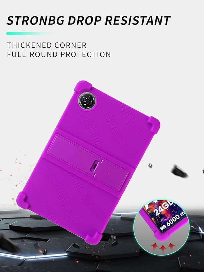 Case for Raemond K80 Tablet 10 Inch Android 15WUNIAK Hollow Back DesignHeat Dissipation Shockproof Lightweight Adjustable Kickstand Silicone Shell&ampKids Friendly Soft CaseBlack
