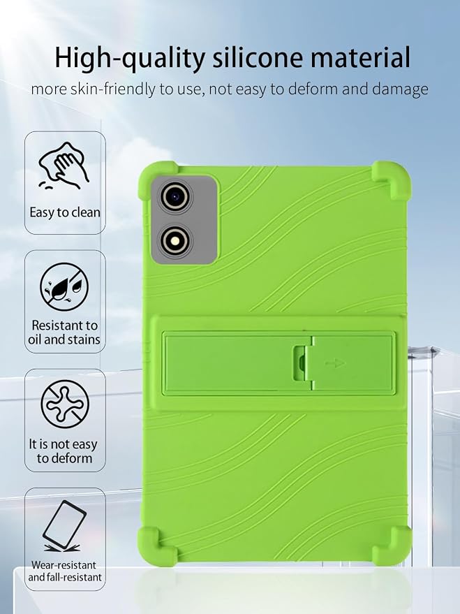 for YLEEBG P30 Android 15 Gaming Tablet10.1 2.5K Ultra Clear Display Tablet Model CaseUYRUREL Soft Silicone Adjustable Stand Cover Lightweight Kids FriendlyBlack.