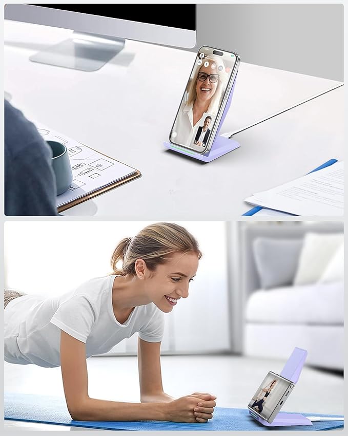 Fast Wireless Charger 2 Pack - NANAMI Qi Certified Wireless Charging Stand for iPhone 16/15/14/13/12/12 Pro Max, Phone Charger Dock Compatible Samsung Galaxy S25/S24/S23/S22/S21/S20/Note 20,Pixel 6/5