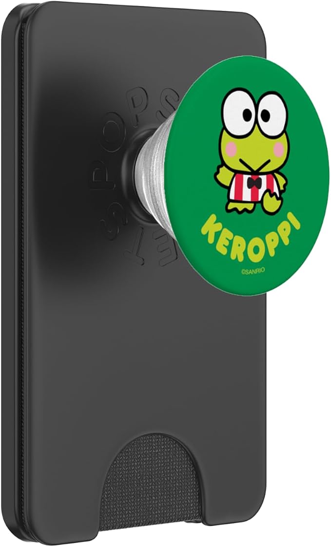 SANRIO Keroppi Character Front and Back PopGrip Adhesive PopSocket for iPhone 11 Black