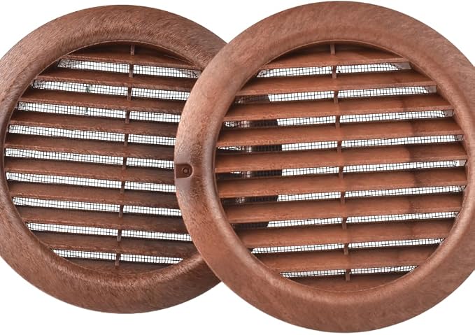 VENTS-US - 4" Brown Round Plastic Vent Cover - Compatible with 4 Inch Diameter