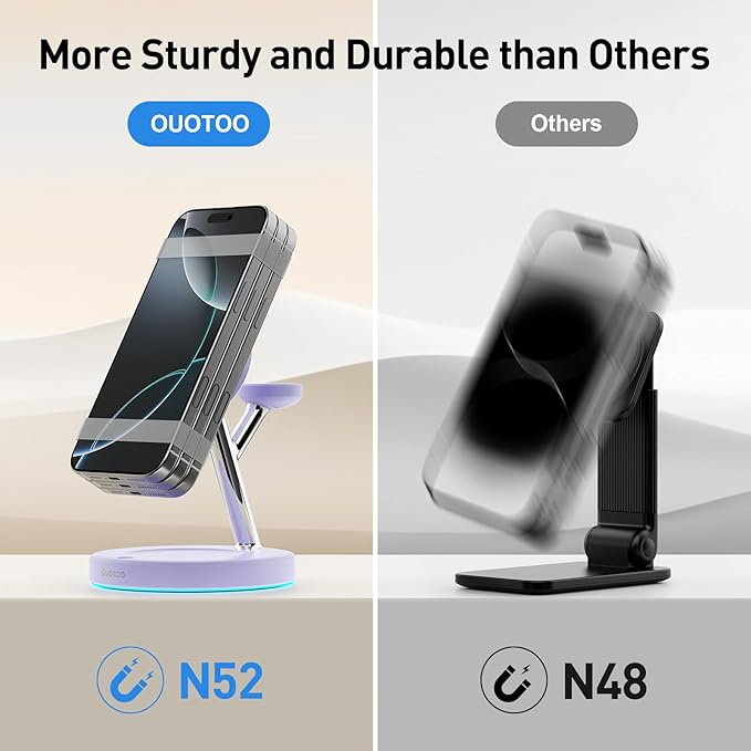 2025 3 in 1 Charging Station Compatible with Magsafe Charger Wireless Charger Stand for iPhone16 15 14 13 12 Series Wireless Charging Station for AirPods Wireless Charging Stand for iWatch Series