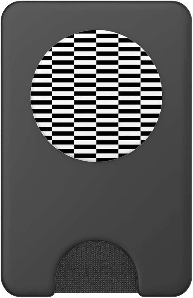 Black White pop Art Grid Stripes Minimalist Checkered 1960s PopSockets PopGrip for MagSafe