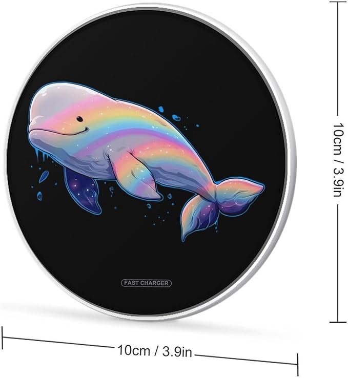 Rainbow Beluga Wireless Charger Portable Charging Pad | LightweightAll Smartphone