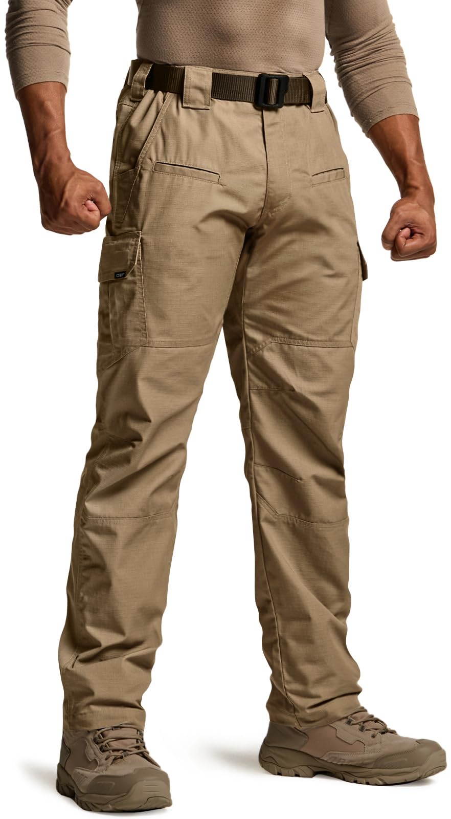 CQR Men's Tactical Pants, Water Resistant Ripstop Cargo Pants, Lightweight EDC Work Hiking Pants, Outdoor Apparel, Raider Cougar, 36W x 30L