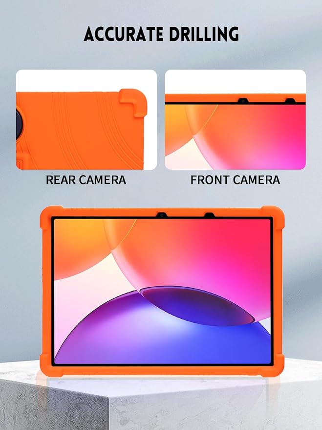 Case for TCL TAB A1 Plus Android Tablet 12.2 Inch (Dark Black) | (Model 9445X) Soft Silicone Kids Friendly Protective Cover with Adjustable Stand Drop-Proof