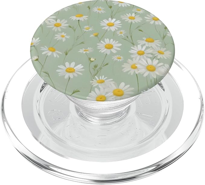 Daisy Flower Floral Sage Green PopSockets Adhesive PopGrip
