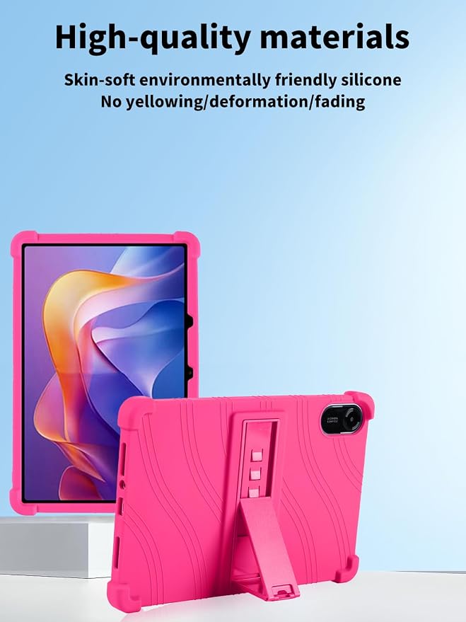 Case for Xiaomi Redmi Pad 2 Tablet 11inchNOUKAJU Tablet Protection CaseAdjustable BracketSoft SiliconeSilicone Protection Cover for Redmi Pad 2(Black)