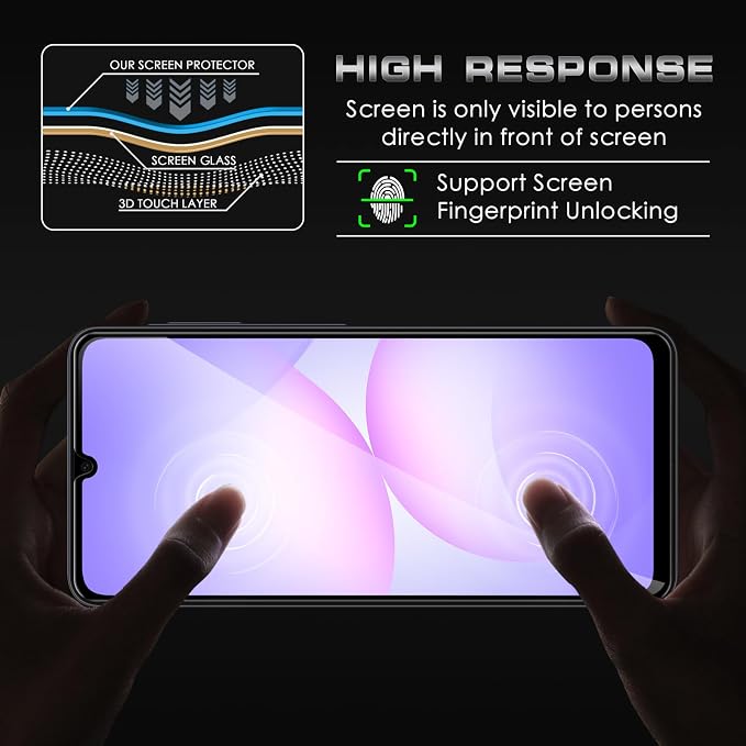 4 Pack Nothing Phone (3a) Pro 5G Privacy Screen Protector 2 Pack Privacy Tempered Glass Film and 2 Pack Camera Lens Protector Anti-Spy Protection for Nothing Phone (3a) Pro 5G Screen Protector