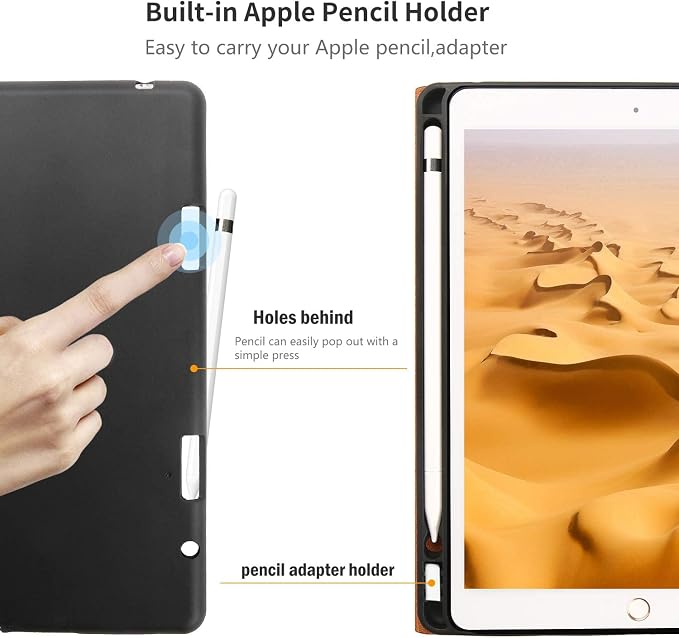 Gexmil Case for iPad mini 7.9 Inch5th/4th Generation(2019/2015) Genuine Leather Cover with Pencil HolderCowhide Folio Cover Auto Sleep/WakeAnti-FingerprintBuffalo Pattern