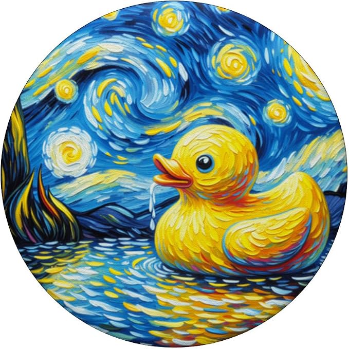 Rubber Duck Starry Night Painting Ducky Vincent Van Gogh Art PopSockets PopWallet for MagSafe