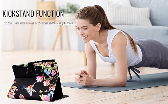 Kindle Fire Max 11 Case 13th Generation 2023 Release Fire Max 11 Tablet Case Embossed Suede Leather Folio Stand Cover with Auto Wake/Sleep &amp Card Slot &amp Pen Holder Brown Bird Flower Embossi