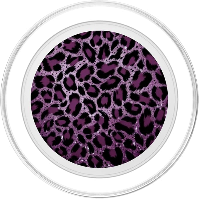Purple Leopard Illustration Animal Print PopSockets PopGrip for MagSafe