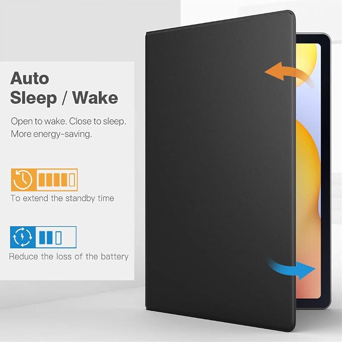 TiMOVO Magnetic Case for Samsung Galaxy Tab S6 Lite 10.4'' Tablet - Black | Strong Magnetically Attached Ultra Slim Lightweight Support Auto Wake/Sleep