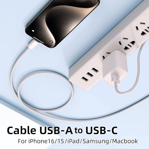USB A to USB C Cable2 Pack [3FT+6FT] Carplay Cord for iPhone17/16/15 | USB A to USB C Cable2 Pack [3FT+6FT] Carplay Fast Charging Cord for iPhone17/16/15/iPad Pro/MacBook/Samsung GalaxyS26/25