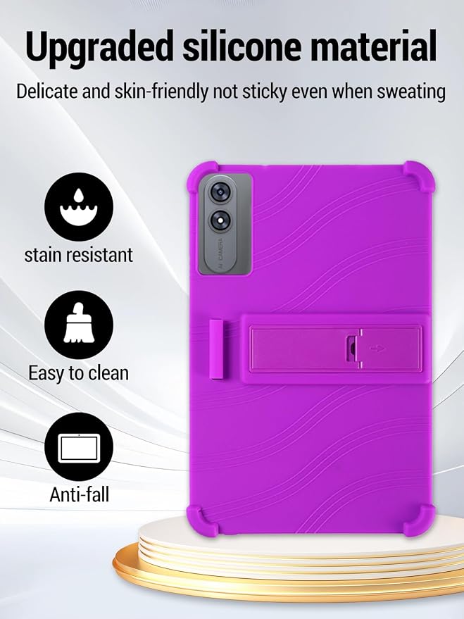 for TABWEE T60 Pro (13.4 Inch) Android 16 Tablet Protective case Shockproof Lightweight Silicone Protective Cover with Stand Child-Friendly Protection Easy to Clean Design Black.